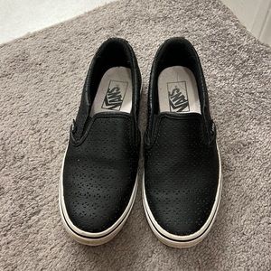 Leather Vans Slip Ons W 6